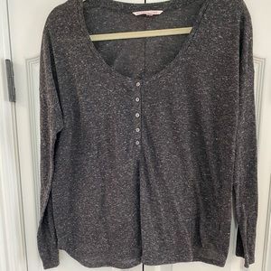 Charcoal gray long sleeve sleep shirt